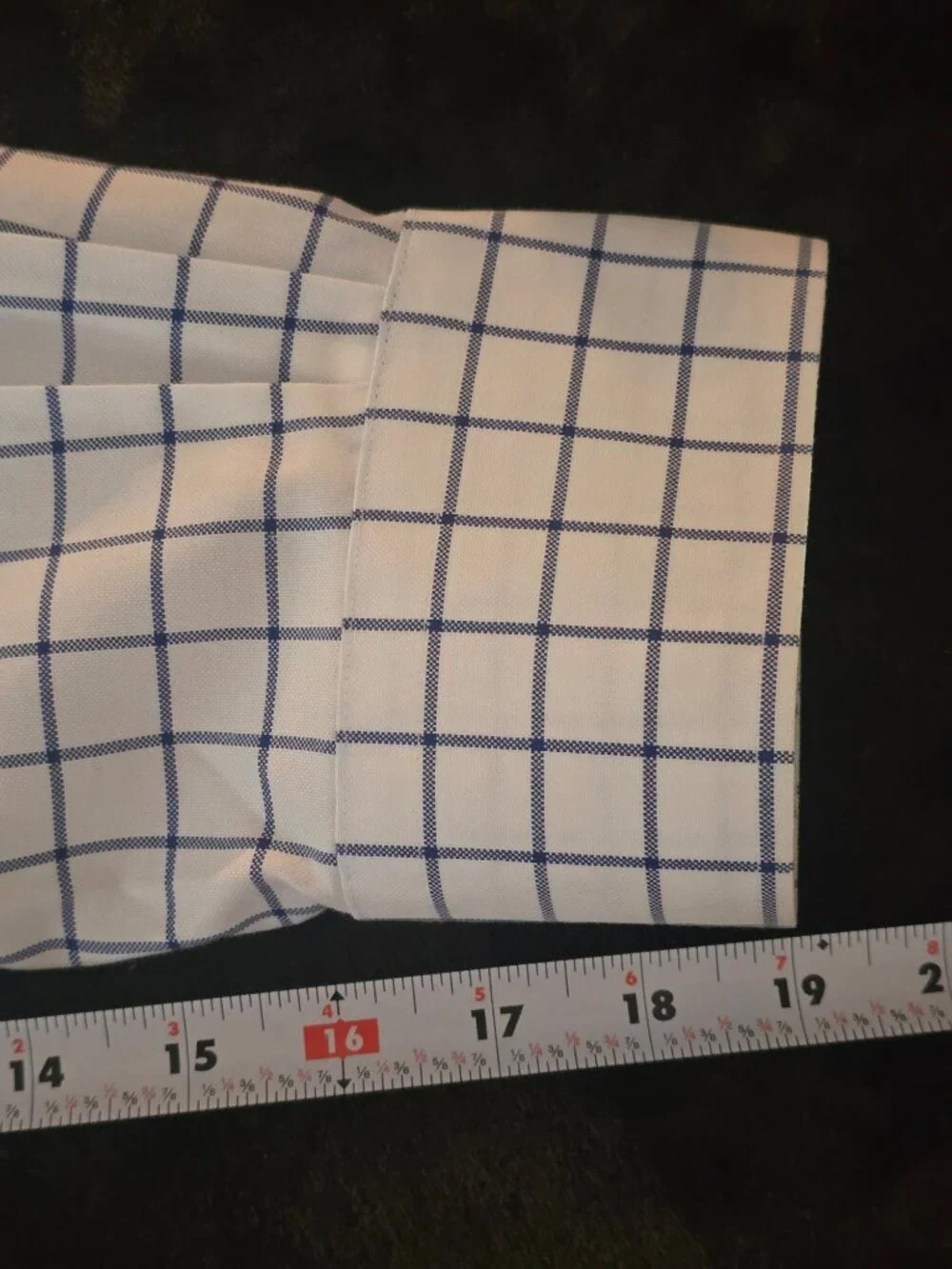 Peter Millar Nanoluxe Easycare Dress Shirt Mens XL White Navy Windowpane Check - Picture 6 of 8
